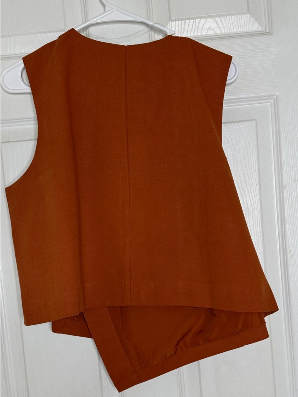Future Collective Rust Wrap-Front Sleeveless Blouse - Picture 2 of 6